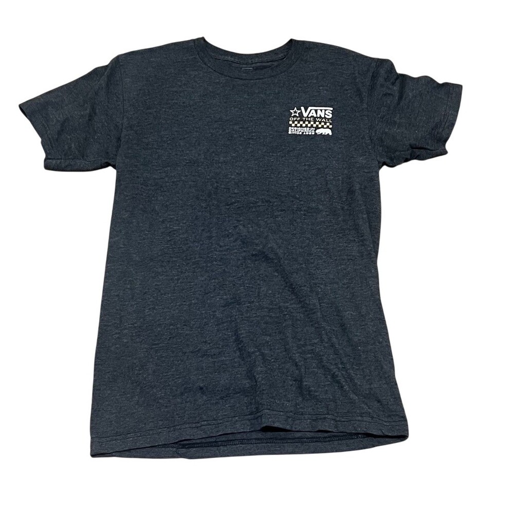 Vans Off The Wall T-Shirt Men's S Gray California Bear Checkerboard